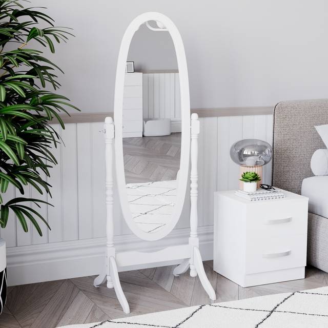 Vida Designs Nishano White Cheval Mirror - 145 x 48cm