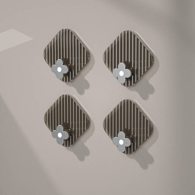 (a-4pcs-Gray) 4pcs Self Adhesive Wall Hook Strong No Drilling Storage Hook Nordic Style Bathroom Door Towel Hanger Hooks Home Accessories