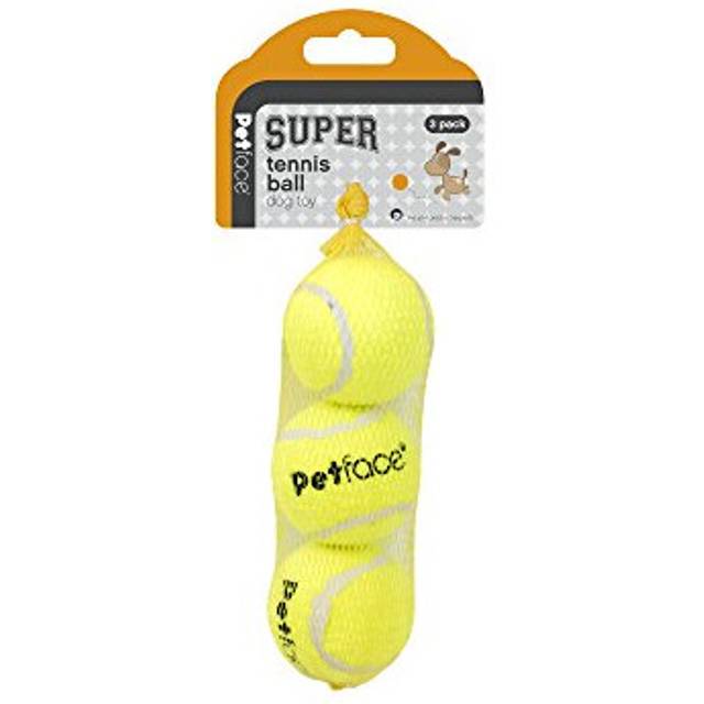 Petface Super Tennis Balls for dogs, throw and fetch, outdoor exercise, 3 pack