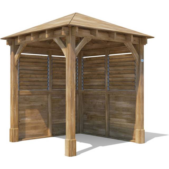 Dunster House Wooden Garden Shed 1.8 X 1.2M (6' X 4') 15Mm Walls Wooden Outdoor Storage, Pent Roof, Overlord Modular, Brown