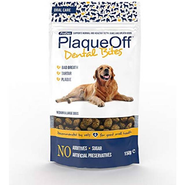 ProDen PlaqueOff Dental Bites 150 g, for Dogs Over 10 kg, Bad Breath, Plaque, Tartar
