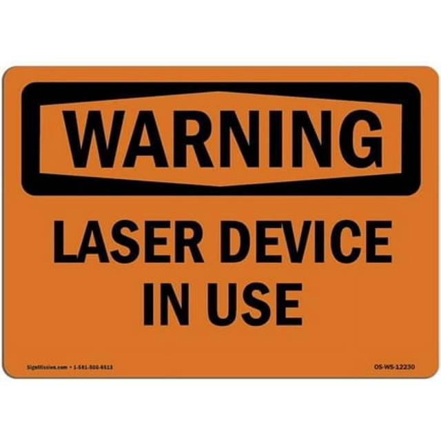 SignMission OS-WS-D-35-L-12230 OSHA Warning Sign - Laser in Use