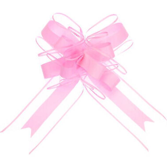 10pcs 11" large pull bow gift wrapping big organza bows ribbon pink