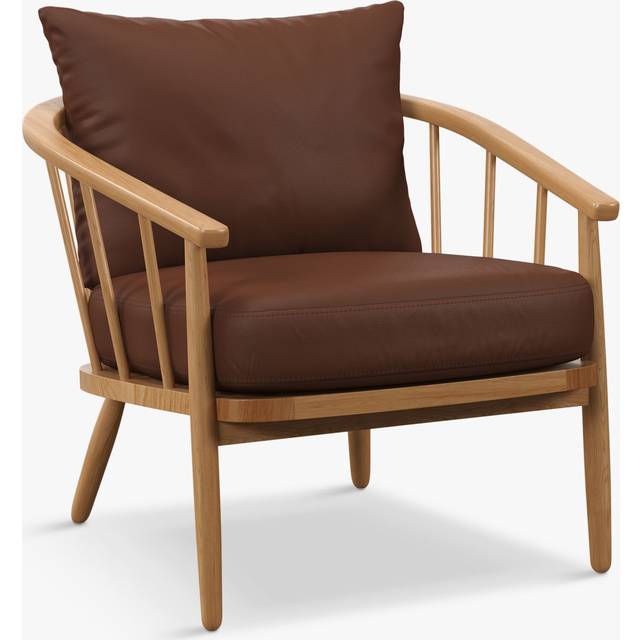 John Lewis Frome Leather Armchair, Light Leg