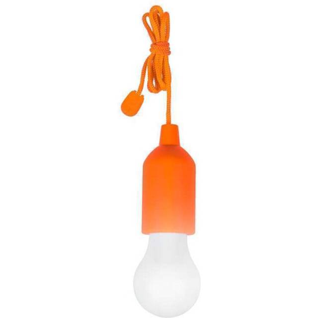 (Orange) Camping Outdoor Lamp Led Pull Cord Bulb Light Campsite Illumination Portable