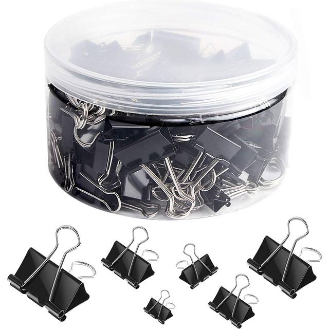 SANNIX 110 PCS Binder Clips Assorted Sizes  X Large  Large  Medium  Small  Mini and Micro  Binder Clips Paper Clamps for Office Home School