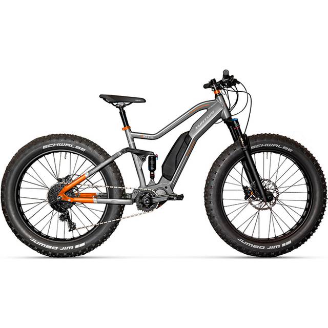 Tunturi E-Max Fullfat | Elcykel MTB | Grå/Orange