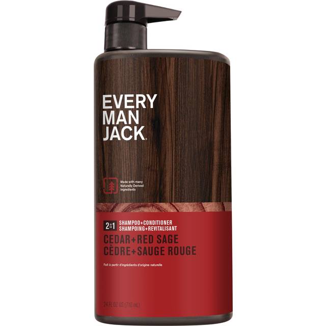Every Man Jack 2-in-1 Daily Shampoo + Conditioner - Cedar and Red Sage | Nourishing For All Hair Types  Naturally Derived  Cruelty-Free Shampoo and Co