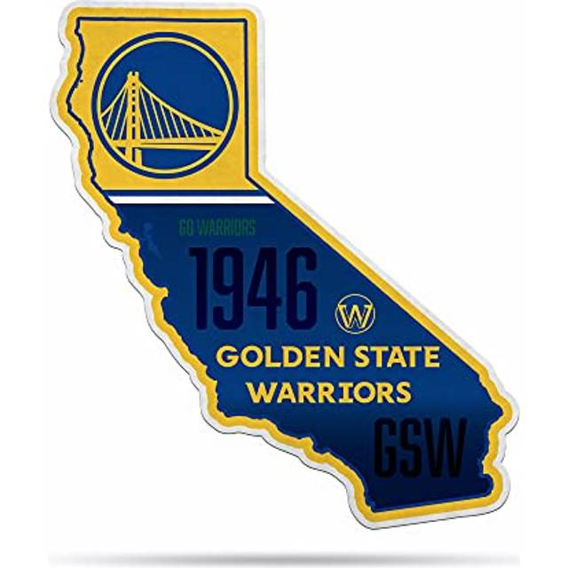 Rico Industries NBA Golden State Warriors State Shape Shape Cut Pennant - Home and Living Room D?cor - Soft Felt EZ to Hang  18x0.10x18