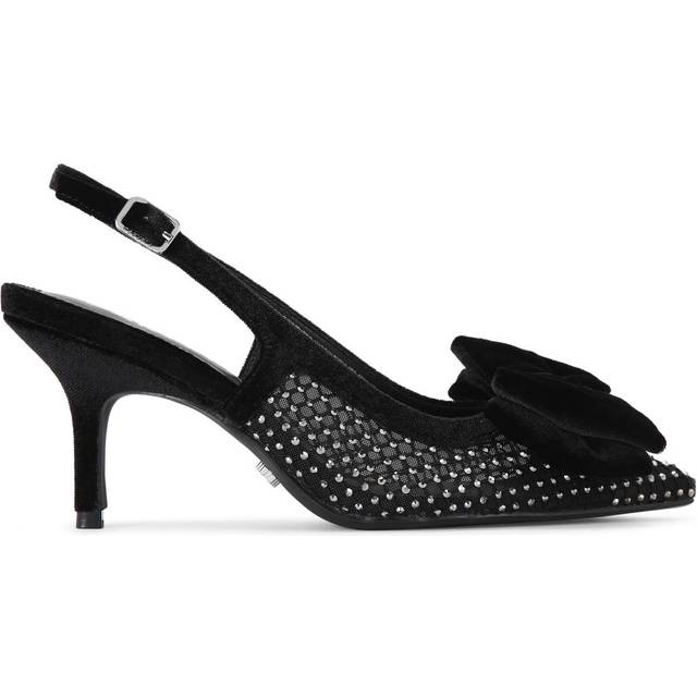 Carvela Womens Lavish Jewel Bow Heels - Black Fabric - Size UK 4