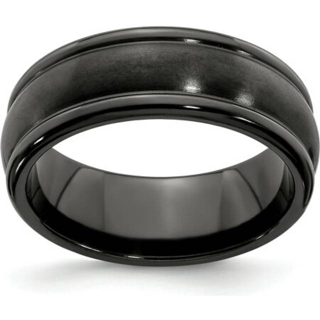 Edward mirell black ti titanium 8mm triple domed wedding band sizes 7 to 13