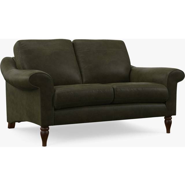 John Lewis Camber Small 2 Seater Leather Sofa, Dark Leg