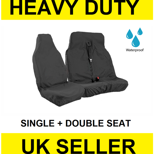 Peugeot expert (02 >) waterproof black custom van seat covers 100% waterproof