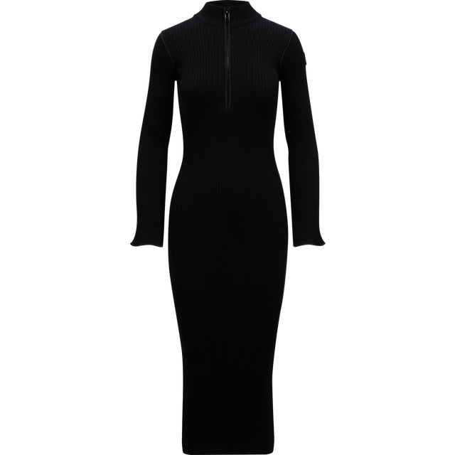Moncler Black Wool Midi Dress - 999 Black - XS