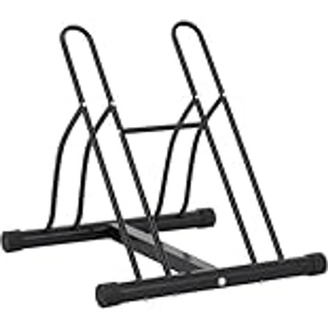 vidaXL Bicycle Stand for 2 Bikes Floor Freestanding Steel - Black