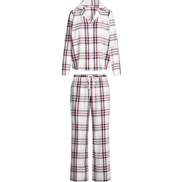Women's Tommy Hilfiger ORIGINAL Womens Pyjamas & Slippers Gift Set Heritage Check Ivory - Multi - Size: LARGE