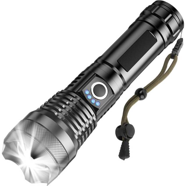 Chronus Chronus Rechargeable LED Flashlight 10000 High Lumen, Super Bright Tactical Flashlight, 5 Modes (Black)