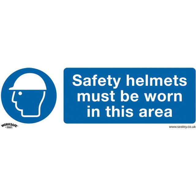 Worksafe SS8V1 Safety Sign Safety Helmets Must Be Worn In This Are...
