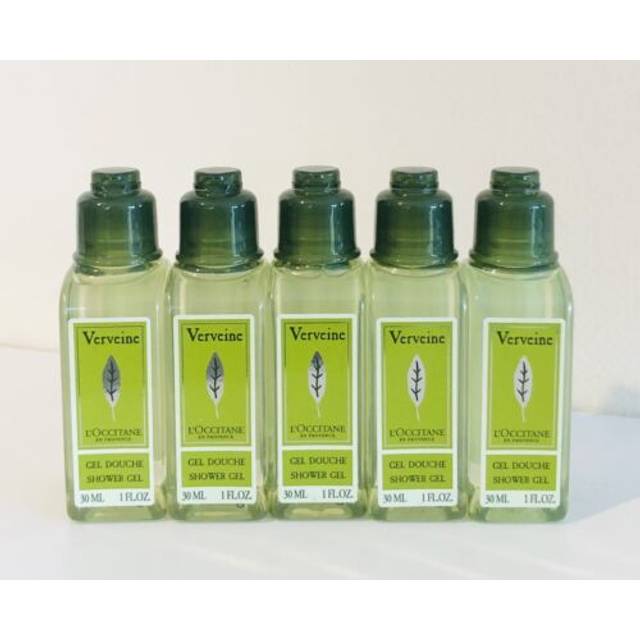 L'occitane verveine shower gel body wash cleanser 30ml x 5 mini travel sizes