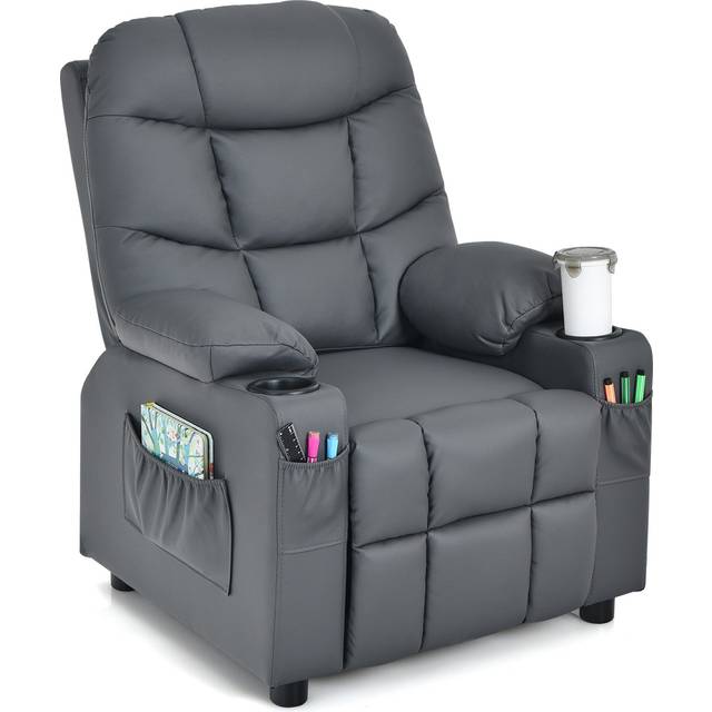 Costway Grey Upholstered Lounge Recliner Chair - 70 x 78 x 84cm