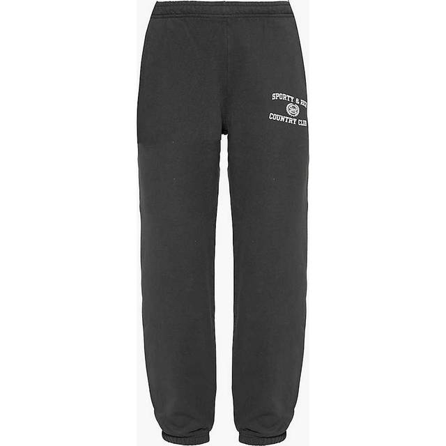 SPORTY AND RICH Varsity Country Club Crest Jogging Bottoms - Black