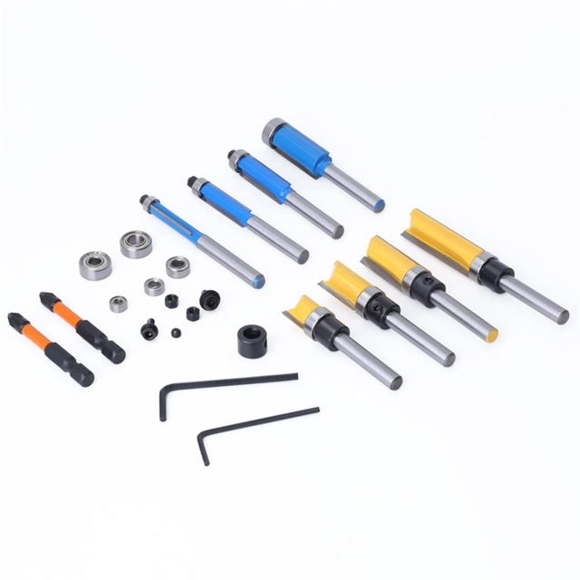 10PCS Router Bits, Including 4 Flush Trim Router Bits 1/4 Shank