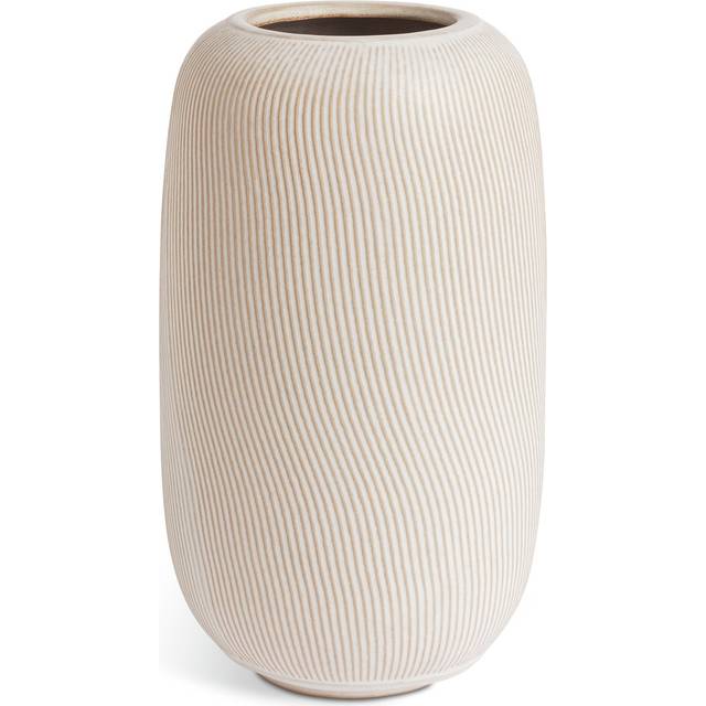 Habitat Large Ribbed Ceramic Vase - Natural