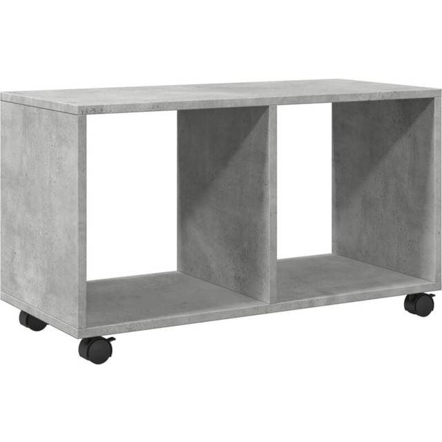 vidaXL Skåp med hjul betonggrå 72x33x42,5 cm konstruerat trä