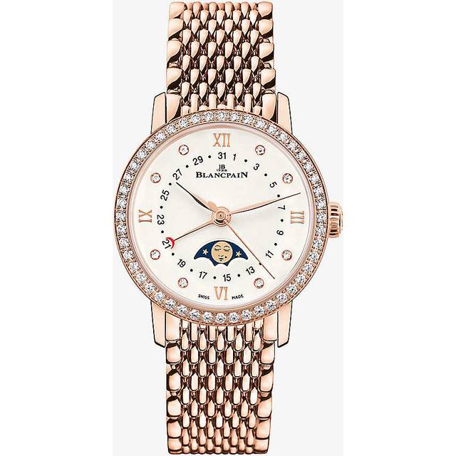 Blancpain White 6106-2987-mmb Villeret Quantieme Phases De Lune 18ct Rose-gold and 0.57ct Diamond Automatic Watch 1 Size - WHITE