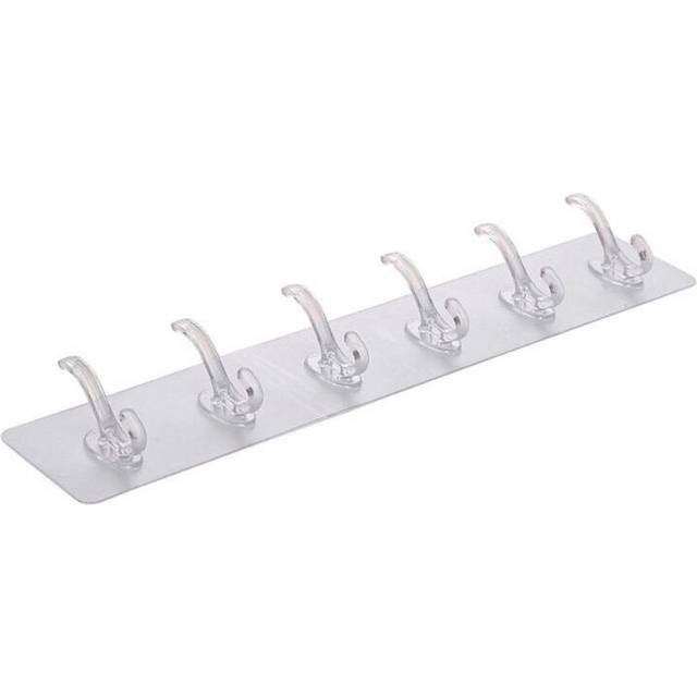 (a-6pcs) Kitchen Bathroom Transparent Hook Self-adhesive Wall Hook Kitchen Storage Universal Hook Towel Hook Organizer Home Storage Hook