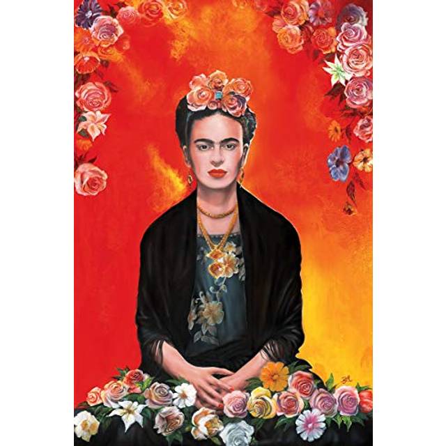New York Art Publishing Frida Kahlo Poster (Painting) Printed on Paper 24x36in Meditation with Flowers  Ships from The US