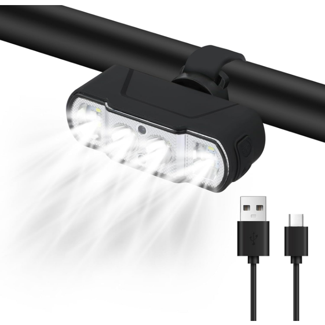 Chronus 500 Lumen LED Bike Headlight, Smart Sensor Bike Light Waterproof Bike Headlight, High Capacity USB-C Rechargeable Battery, Anti-Glare