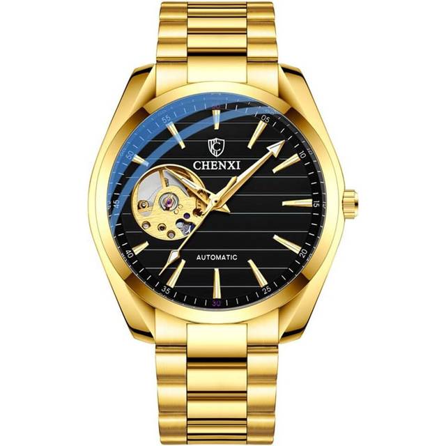 Luxury Automatic Machinery Skeleton Mens Watches Business Gold Watch Men Sport Waterproof Watch