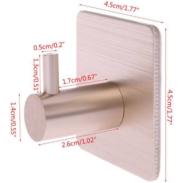 (a-05) 304 Stainless Steel Hooks Self-adhesive Wall Hook Bathroom Towel Choth Storage Hanger Hook Home Umbrella Key MultiPurpose Hooks