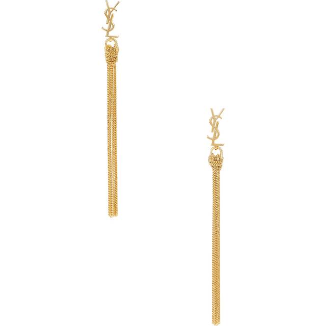 Saint Laurent Tassel Earrings in Dore - Metallic Gold. Size all. (all)