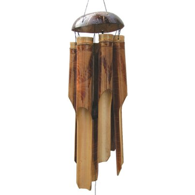 Cohasset Gifts Bamboo Wind Chimes | Large 45 inch | Natural Beautiful Sound | Wood Outdoor Home Decor | #145 Whisper