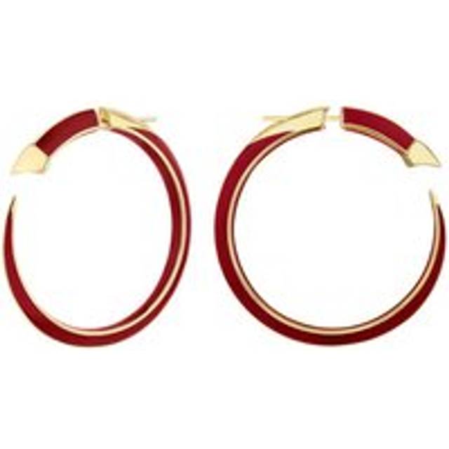 Shaun Leane Sabre Solis 18ct Yellow Gold Vermeil Sterling Silver Sienna Ceramic Large Hoop Earrings