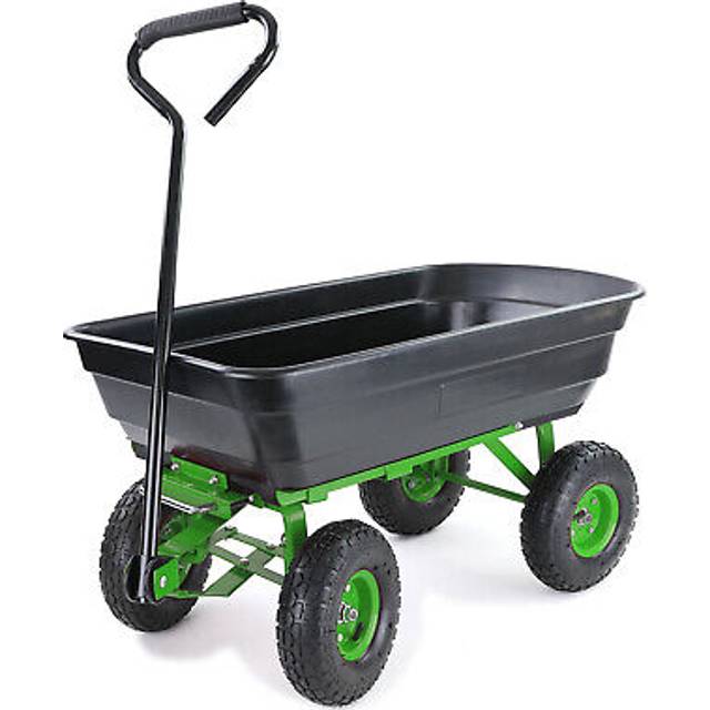Trolley garden trolley wheelbarrow hand cart tilt function 250 kg black green