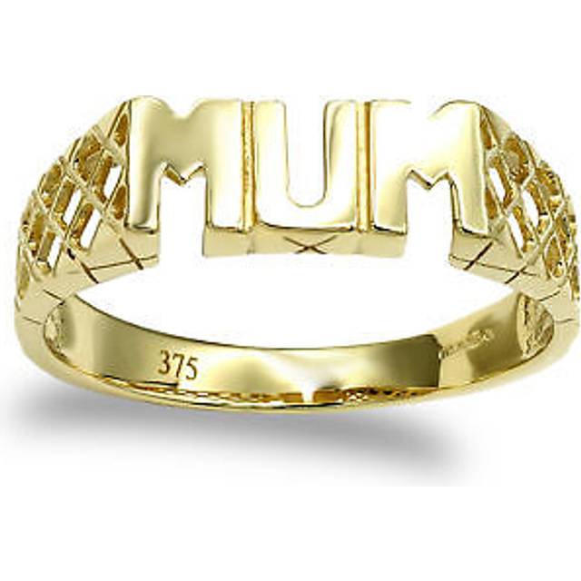 Ladies solid 9ct gold jewelco london basket sides mum ring
