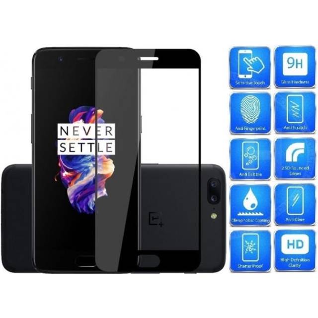 2-PACK OnePlus 5T Härdat Glas 0.26mm 2.5D 9H Fullframe - Svart