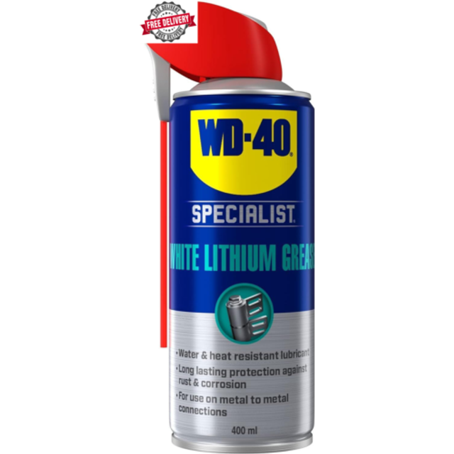 Wd-40 Specialist White Lithium Grease Spray 400ml - All-weather Protection For