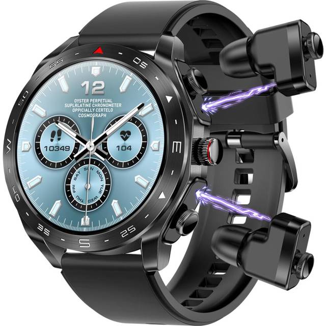 "Chronus Smart Watch with Earbuds, 1.52"" Screen, Rugged Fitness Tracker (Black)"