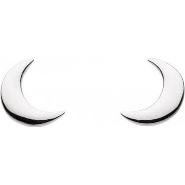 Dew Sterling Silver Dinky Crescent Moon Stud Earrings 4846HP022