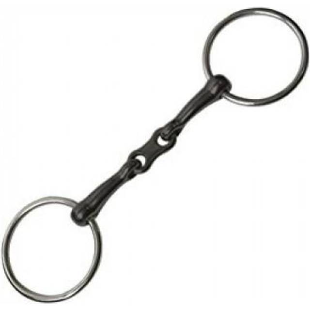 (4.5in, Black) JP Korsteel Sweet Iron French Link Loose Ring Snaffle Bit