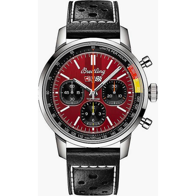 Breitling Red Ab01761a1k1x1 Top Time B01 Chevrolet Corvette Stainless-steel and Leather Automatic Watch 1 Size - RED
