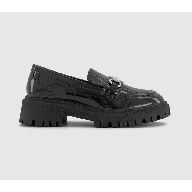 OFFICE Womens Flyer Chunky Snaffle Loafers Black Patent PU, 7