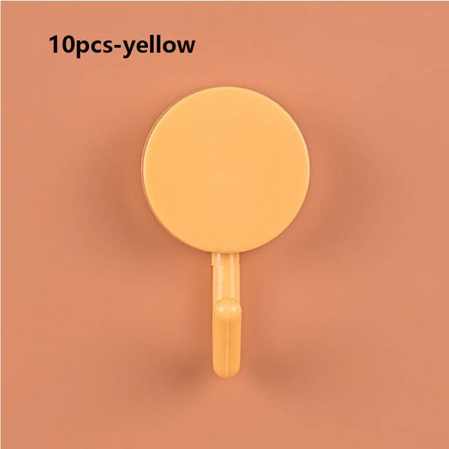 (a-MULTI) New 10PCS Self Adhesive Wall Hook Strong No Punching Bathroom Door Kitchen Towel Hanger Hooks Home Storage Accessories ganchos