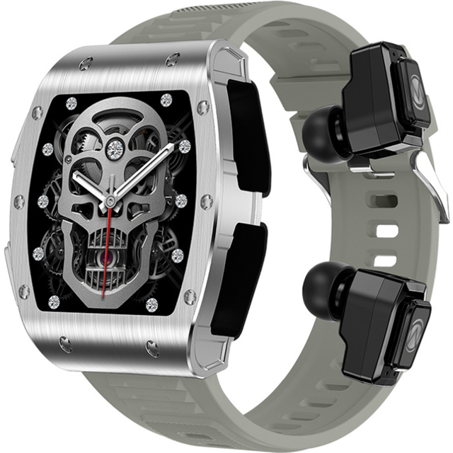 Chronus Smartwatch TWS 2-in-1 Bluetooth Calling Blood Oxygen Monitoring Health Multi-Sport Modes(Grey)