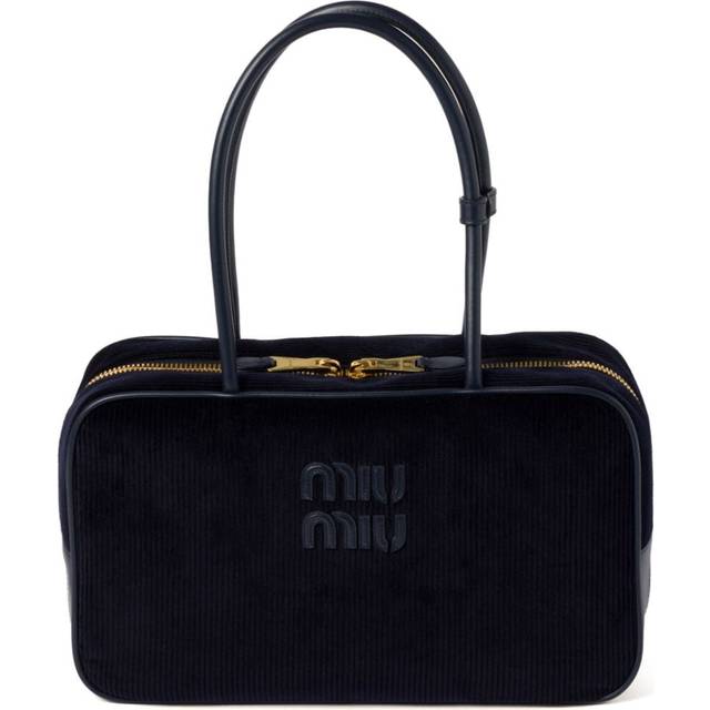 Miu Miu - Beau shoulder bag - women - Fabric/Cotton/Calf Leather - One Size - Black