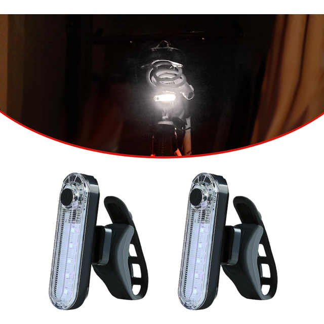 Chronus 2 PCS LED Bike Tail Light, Ultra Bright 4 Modes Rear Bicycle Taillights, Waterproof Cycling Flashlight Bike Accessories, for Men Women Road